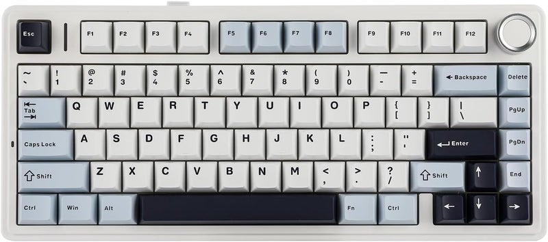 EPOMAKER x Aula F75 Gasket Mechanical Keyboard, 75% Wireless Hot Swappable Gaming Keyboard with Five-Layer Padding&Knob, BT/2.4GHz/USB-C, RGB (Light Blue, Crescent Switch) - Image 1